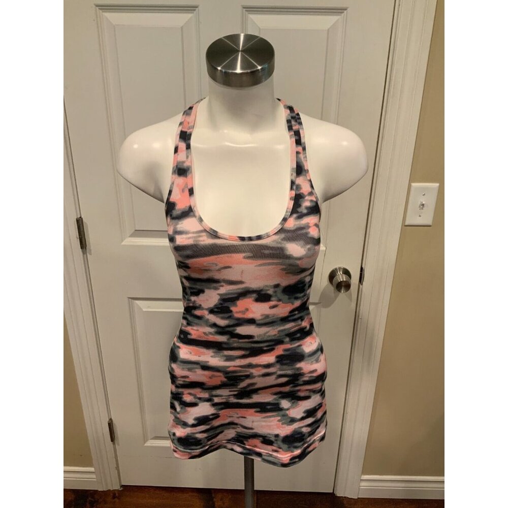 Lululemon Pink, Black & Gray Patterned Athletic Racerback Tank Top Size 2